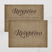 Cartes de réception de mariage en papier rustique  (Devant / Derrière)