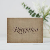 Cartes de réception de mariage en papier rustique  (Debout devant)