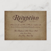 Cartes de réception de mariage en papier rustique  (Dos)