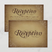 Cartes de réception de mariage en papier rustique  (Devant / Derrière)