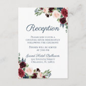 Cartes de réception de mariage floral Marsala mari (Devant)