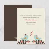 Cartes de réception de mariage Love Birds (Devant / Derrière)