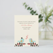 Cartes de réception de mariage Love Birds (Debout devant)