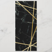 Cartes de réception de mariage Menu Marbre Noir Or (Dos)