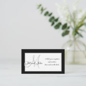 Cartes de réception de mariage Monogramme noir et (Debout devant)
