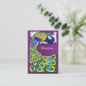 Cartes de réception de mariage Peacock violet et o (Debout devant)