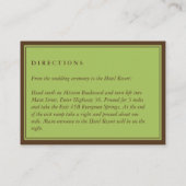 Cartes de réception de mariage pour chêne vert (Dos)