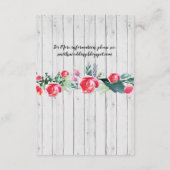 Cartes de réception de mariage Rose rouge Fleurs e (Dos)