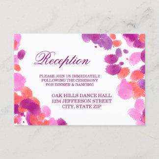 Cartes de Réception de Mariage Rose Violet Aquarel