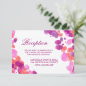 Cartes de Réception de Mariage Rose Violet Aquarel (Debout devant)