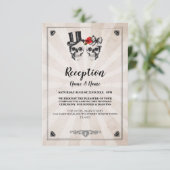 Cartes de réception de mariage rustique Crânes Ros (Debout devant)