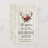 Cartes de réception de mariage rustique en bois de (Devant / Derrière)