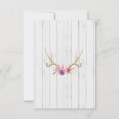 Cartes de réception de mariage rustique en bois de (Dos)