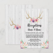 Cartes de réception de mariage rustique en bois de (Devant / Derrière)