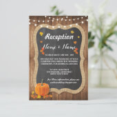 Cartes de réception de mariage rustique en citroui (Debout devant)