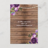 Cartes de réception de mariage rustique Fleurs de  (Dos)