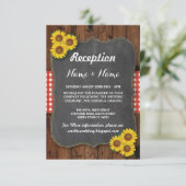 Cartes de réception de mariage rustique rouge tour (Debout devant)