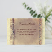 Cartes De Réception De Mariage Rustique Vintage (Debout devant)