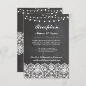 Cartes de réception de mariage rustiques avec lumi (Devant / Derrière)