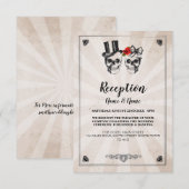 Cartes de réception de mariage rustiques Crânes Ro (Devant / Derrière)