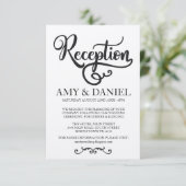 Cartes de réception de mariage rustiques Écriture  (Debout devant)