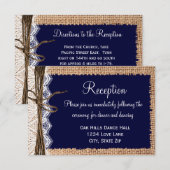 Cartes de réception de mariage rustiques en toile  (Devant / Derrière)