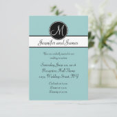 Cartes de réception de mariage simples monogramme  (Debout devant)