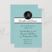 Cartes de réception de mariage simples monogramme  (Devant / Derrière)