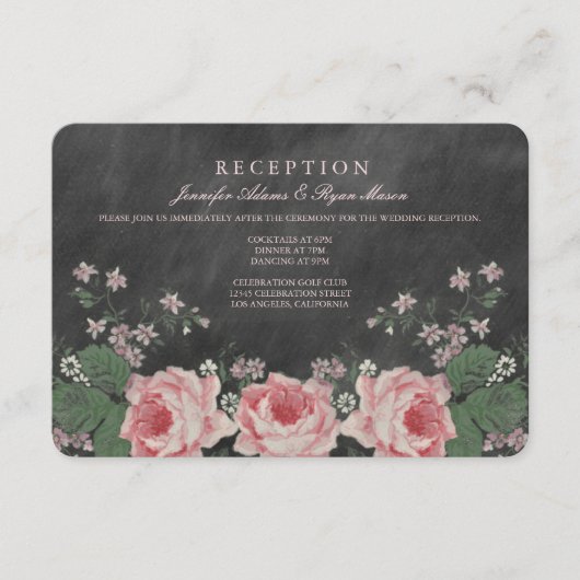 CARTES DE RÉCEPTION DE MARIAGE VINTAGE À ARDOISE (Devant)