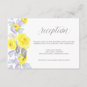Cartes de réception de roses aquarelles jaunes, vi