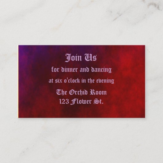 Cartes de réception du coeur gothique (Devant)