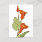 Cartes de réception élégantes avec un lys calla or (Dos)