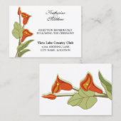 Cartes de réception élégantes avec un lys calla or (Devant / Derrière)