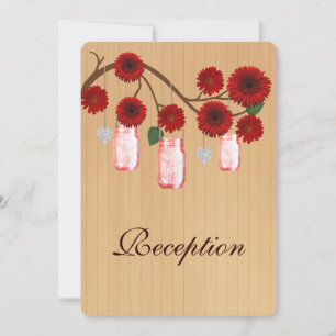 Cartes de Réception en Jars Maçon Rustique Rouge C