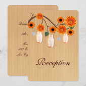 Cartes de réception en pots Mason Orange Rustique  (Devant / Derrière)