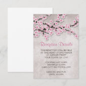 Cartes de réception Fleur de cerisier rose rustiqu (Devant / Derrière)