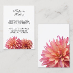 Cartes de réception Fleur de Dahlia peinte en rose
