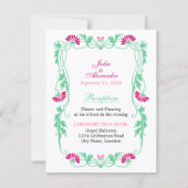 Cartes de réception Florales et Volutes Élégantes (Devant)
