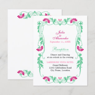 Cartes de réception Florales et Volutes Élégantes