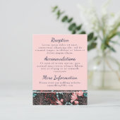 Cartes de réception florales rose et sarcelle (Debout devant)