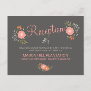 Cartes de réception florales rustiques