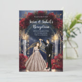 Cartes de réception indiennes Invitations Sangeet (Debout devant)