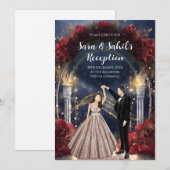 Cartes de réception indiennes Invitations Sangeet (Devant / Derrière)