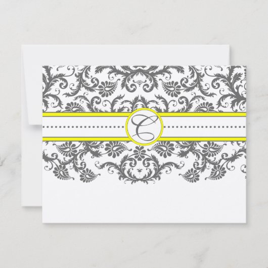 Cartes de réception jaune et gris (Devant)