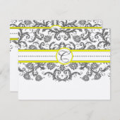 Cartes de réception jaune et gris (Devant / Derrière)