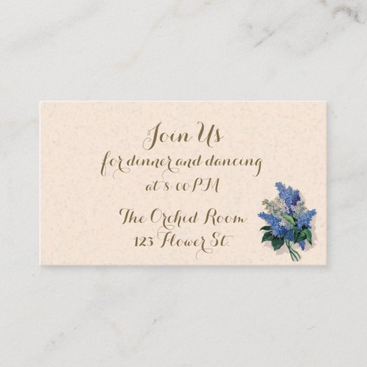 Cartes De Réception Lilacs vintages (Devant)