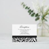 Cartes de réception mariage noir et blanc Zèbre (Debout devant)