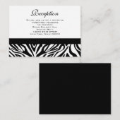 Cartes de réception mariage noir et blanc Zèbre (Devant / Derrière)
