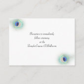 Cartes de réception paon (Dos)