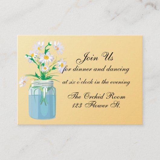 Cartes de réception pour les marguerites d'été (Devant)